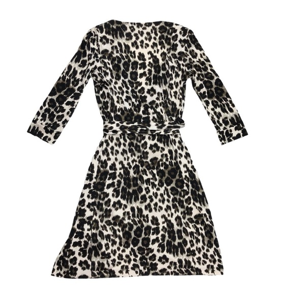 Diane von Furtstenberg silk wrap dress animal snow leopard print sz 4 New Julian - Picture 11 of 16
